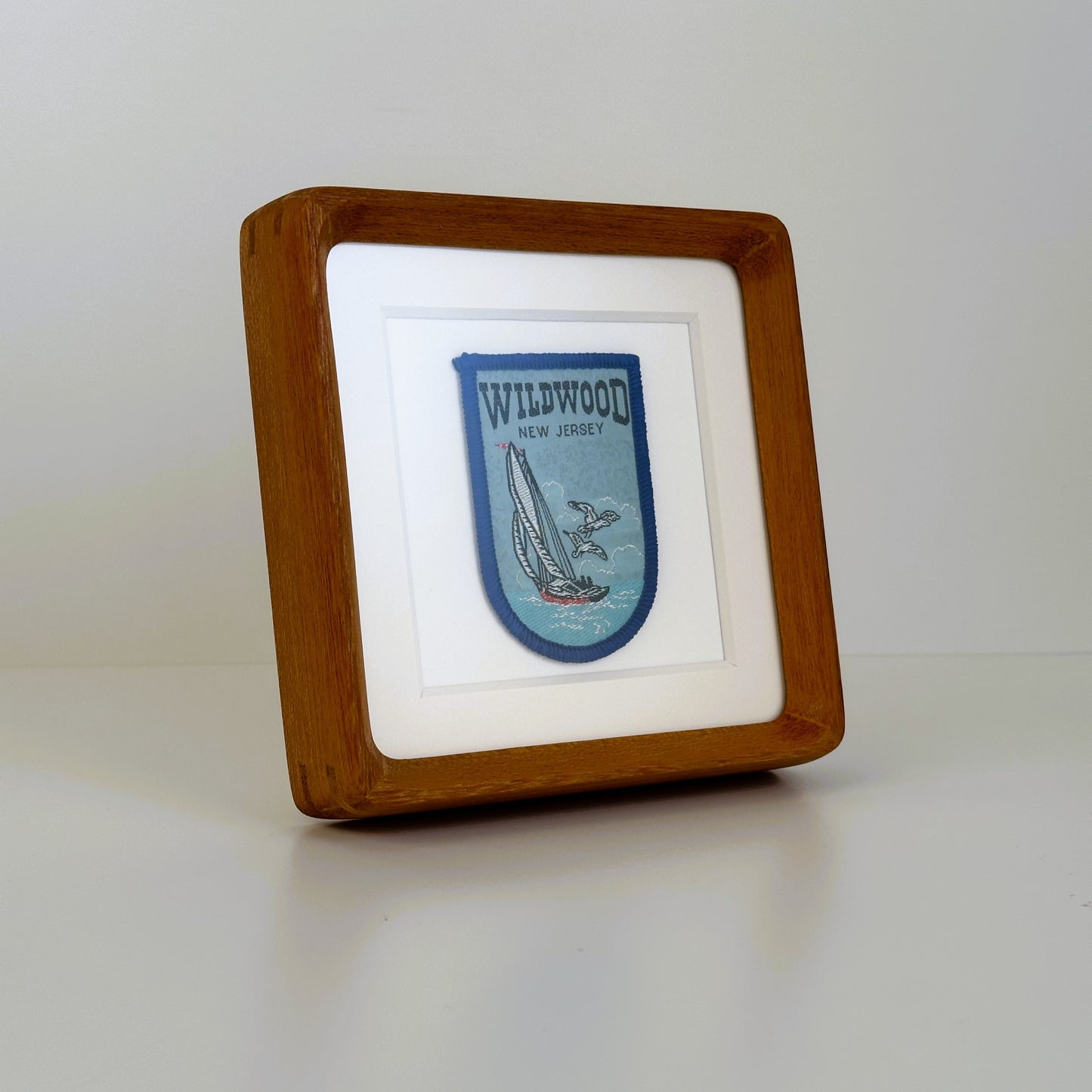 New Jersey Wildwood Sailboat Vintage Framed Travel Patch