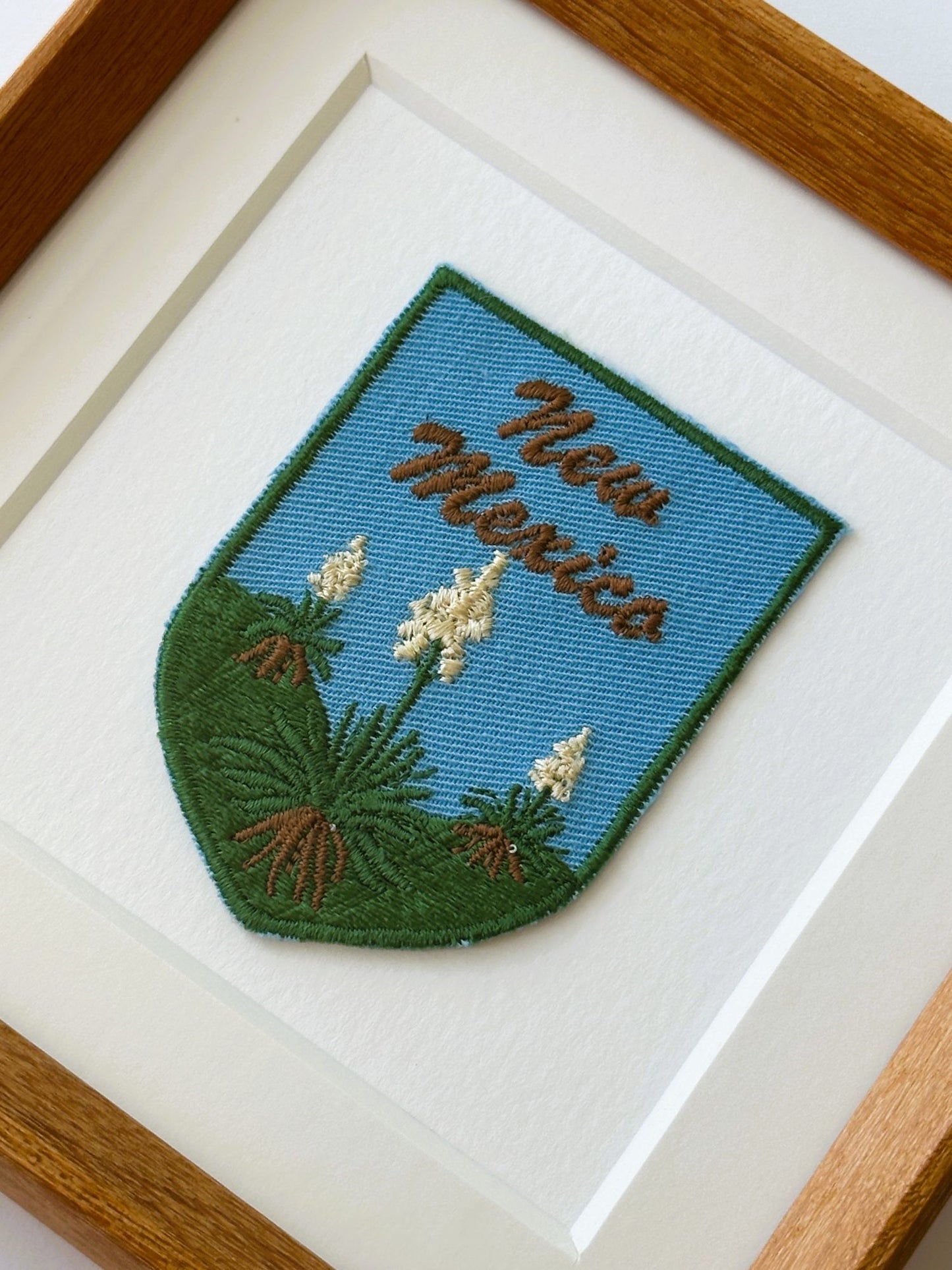 New Mexico State Flower Yuccas Vintage Framed Travel Patch