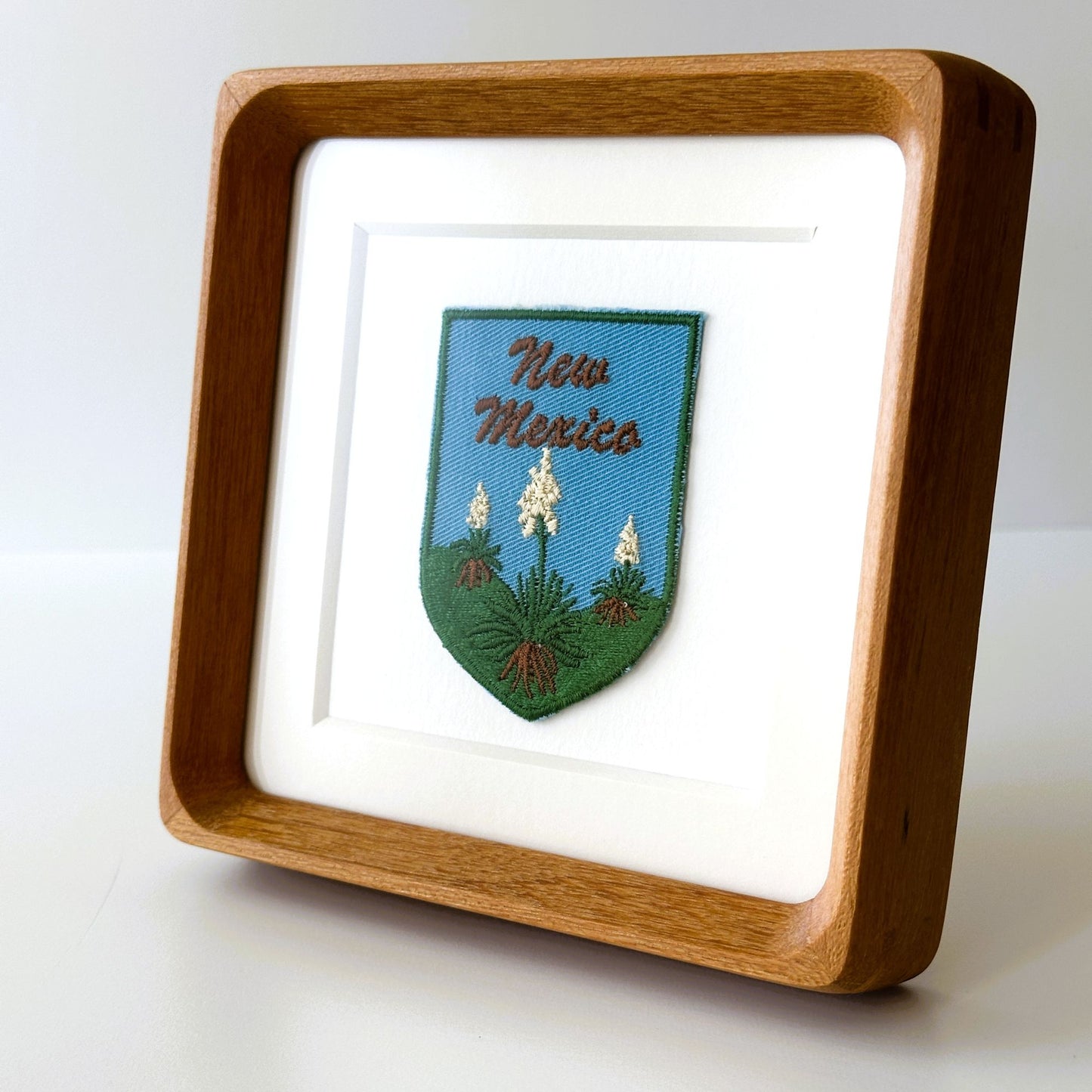 New Mexico State Flower Yuccas Vintage Framed Travel Patch