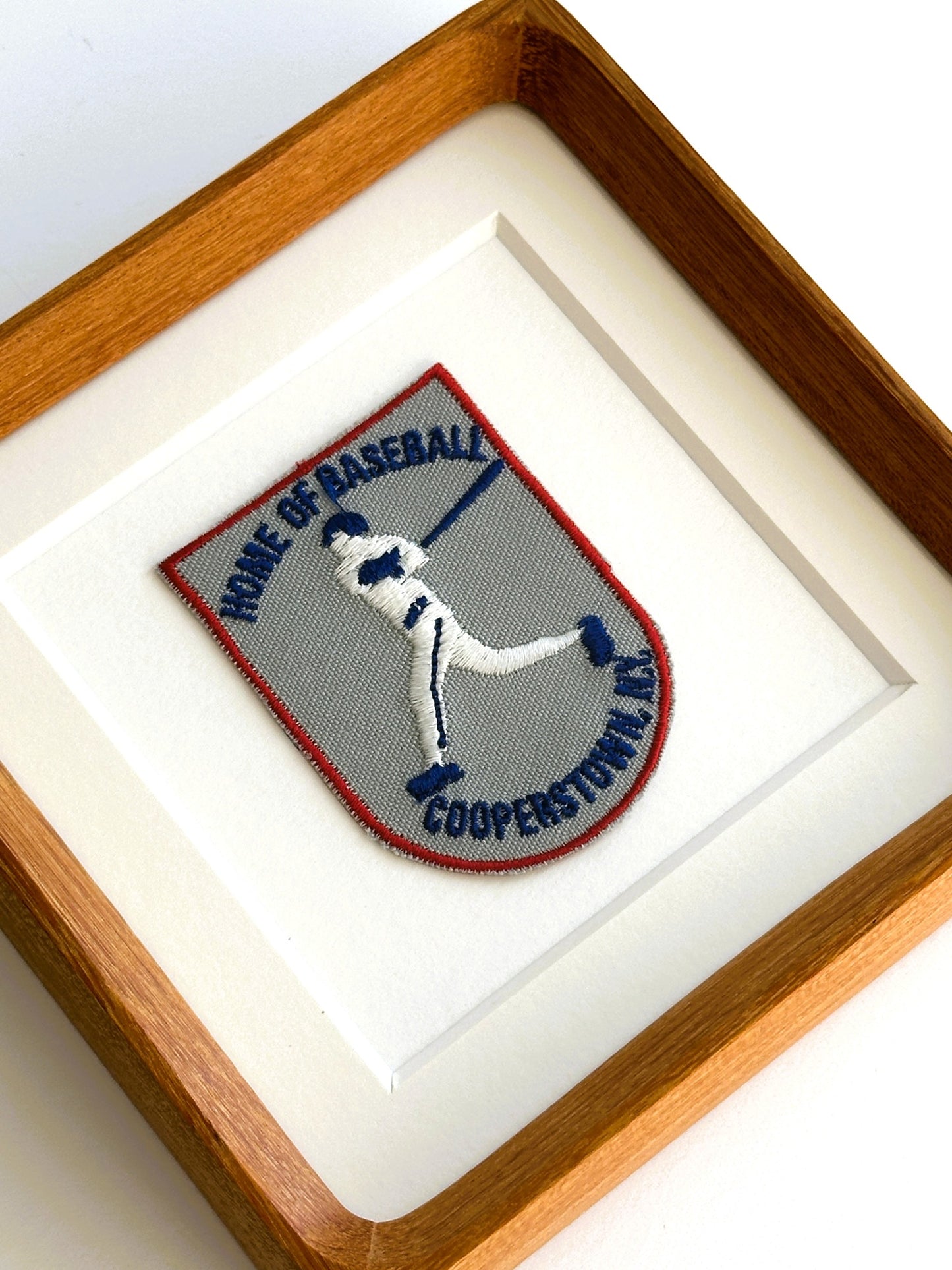 New York Cooperstown Home of Baseball Vintage Framed Travel Patch