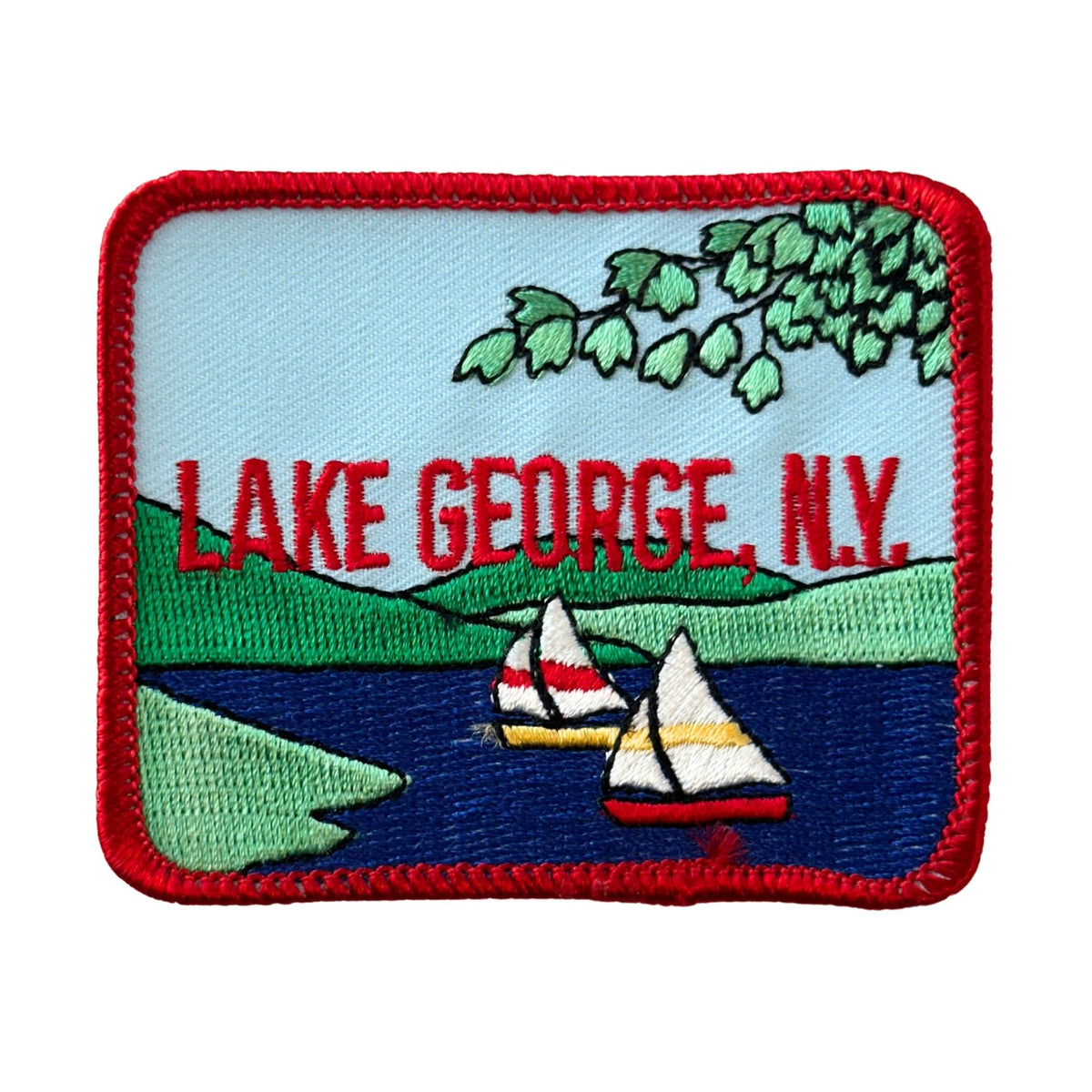 New York Lake George Sailboats Large Vintage Patch