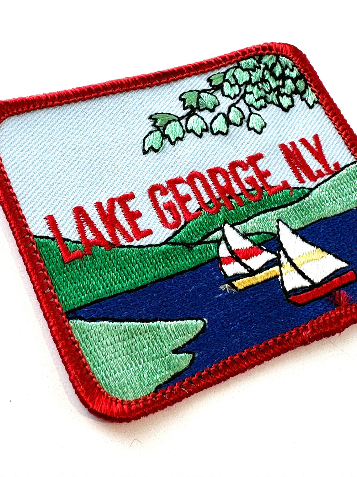 New York Lake George Sailboats Large Vintage Patch