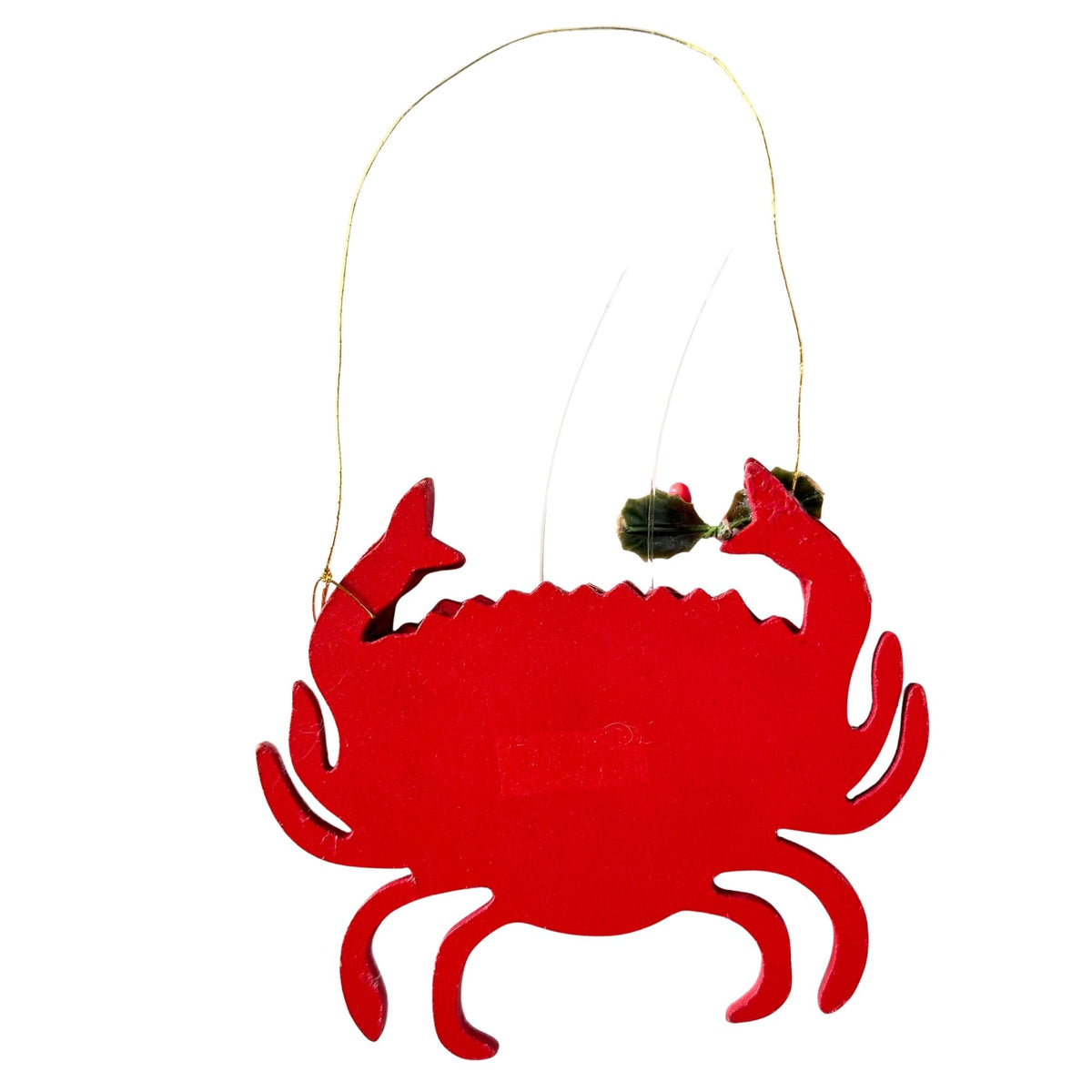 New York Long Island Vintage Wood Crab Ornament