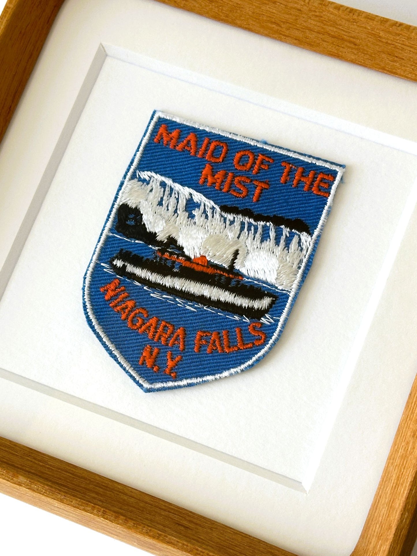 New York Niagra Falls Maid of the Mist Vintage Framed Travel Patch