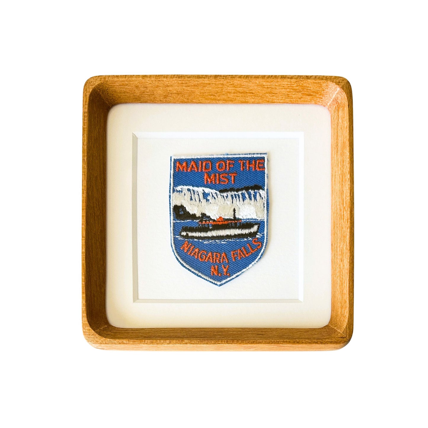 New York Niagra Falls Maid of the Mist Vintage Framed Travel Patch