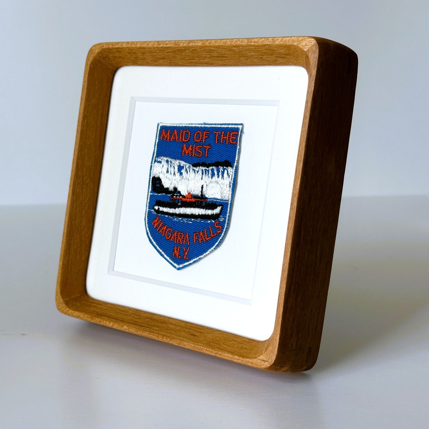 New York Niagra Falls Maid of the Mist Vintage Framed Travel Patch
