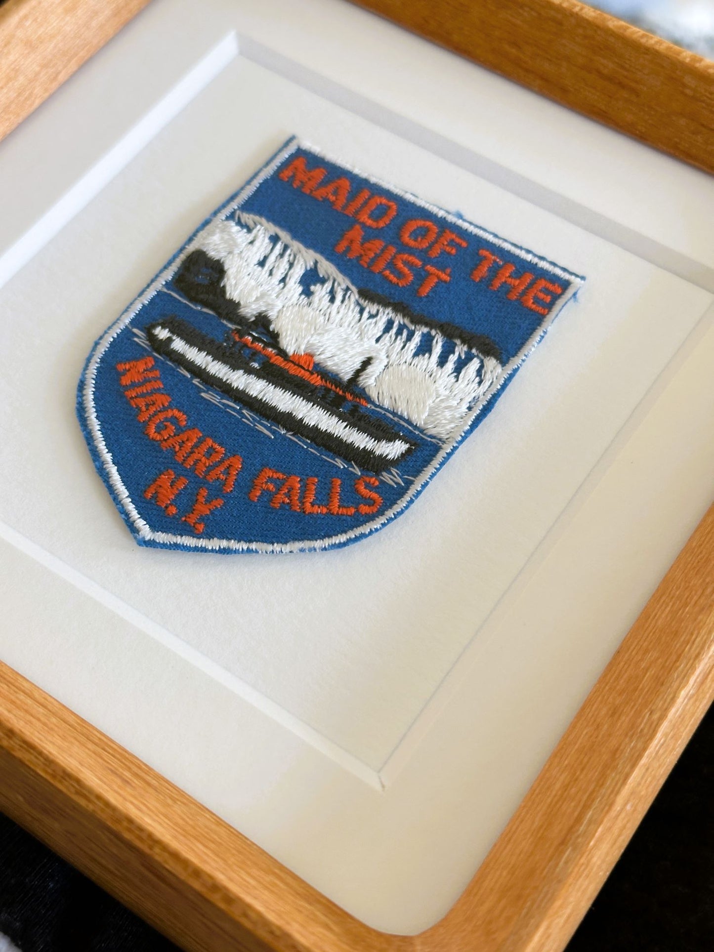 New York Niagra Falls Maid of the Mist Vintage Framed Travel Patch