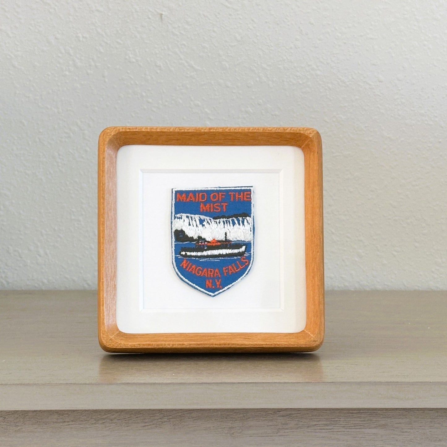 New York Niagra Falls Maid of the Mist Vintage Framed Travel Patch