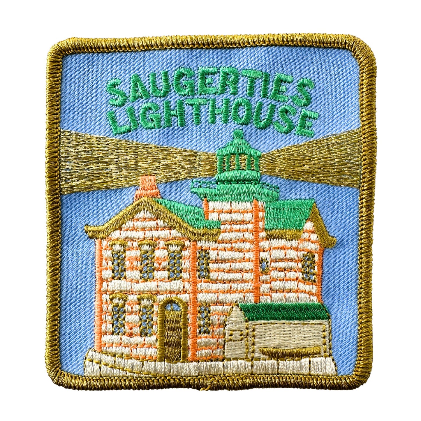 New York Saugerties Lighthouse Hudson River Large Vintage Patch