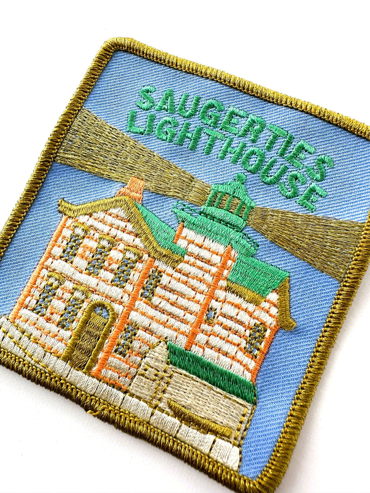 New York Saugerties Lighthouse Hudson River Large Vintage Patch