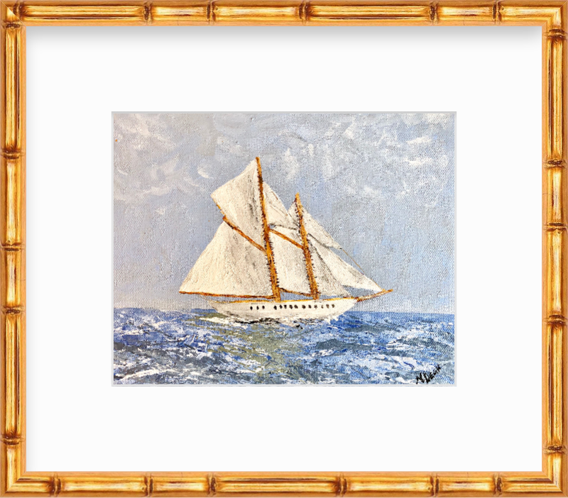 New England Topsail Schooner Painting by Nikki Degn Giclee Art Print