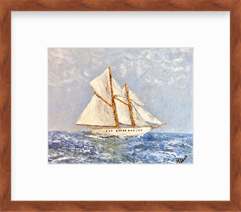 New England Topsail Schooner Painting by Nikki Degn Giclee Art Print