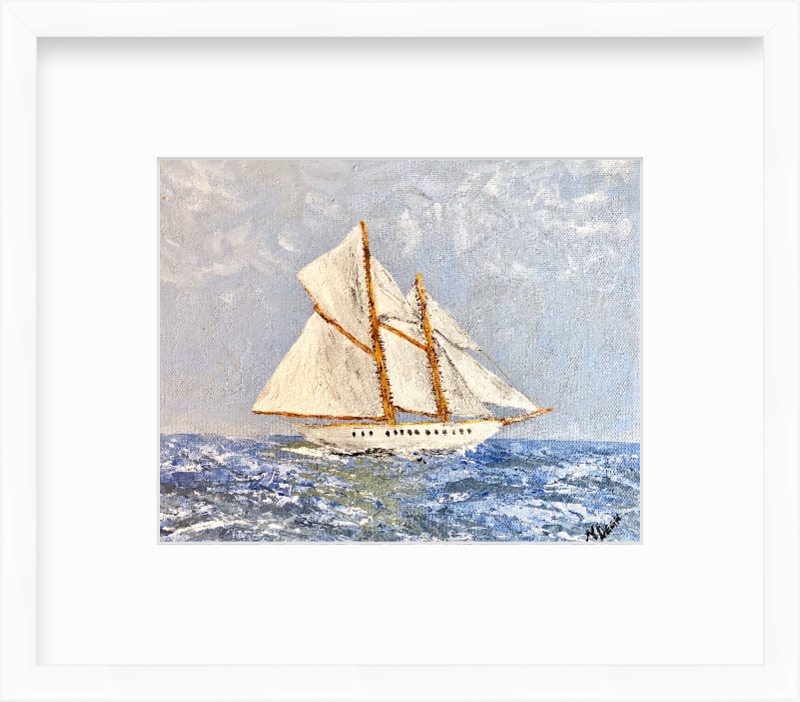 New England Topsail Schooner Painting by Nikki Degn Giclee Art Print
