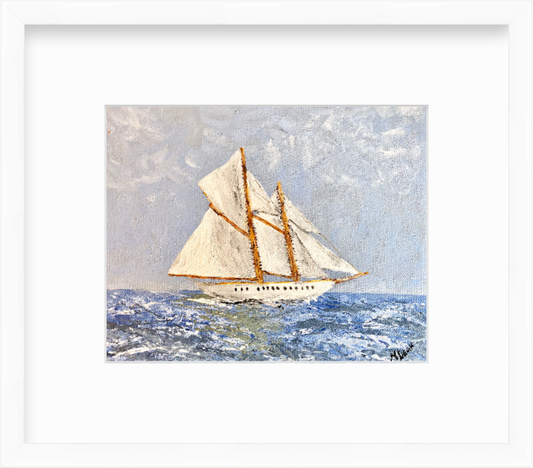 New England Topsail Schooner Painting by Nikki Degn Giclee Art Print