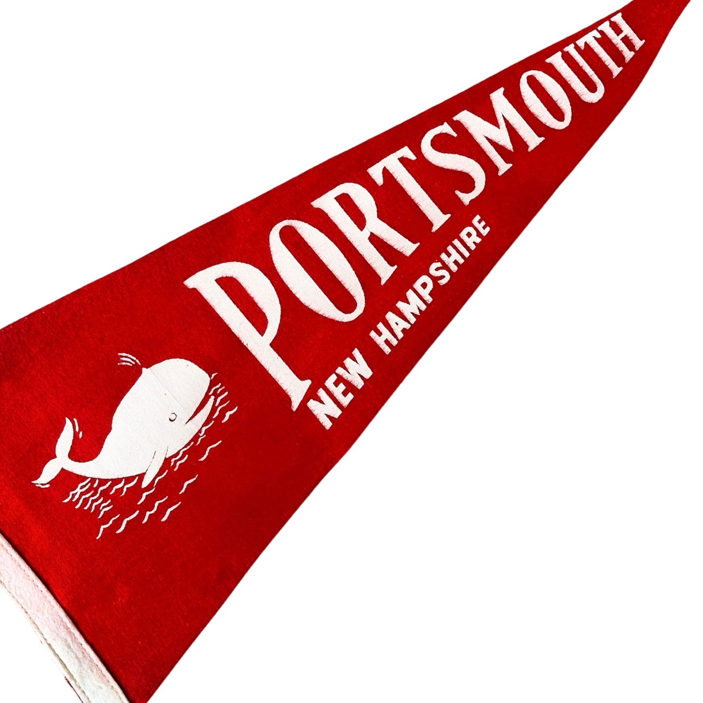 New Hampshire Portsmouth Whale Red Vintage Pennant