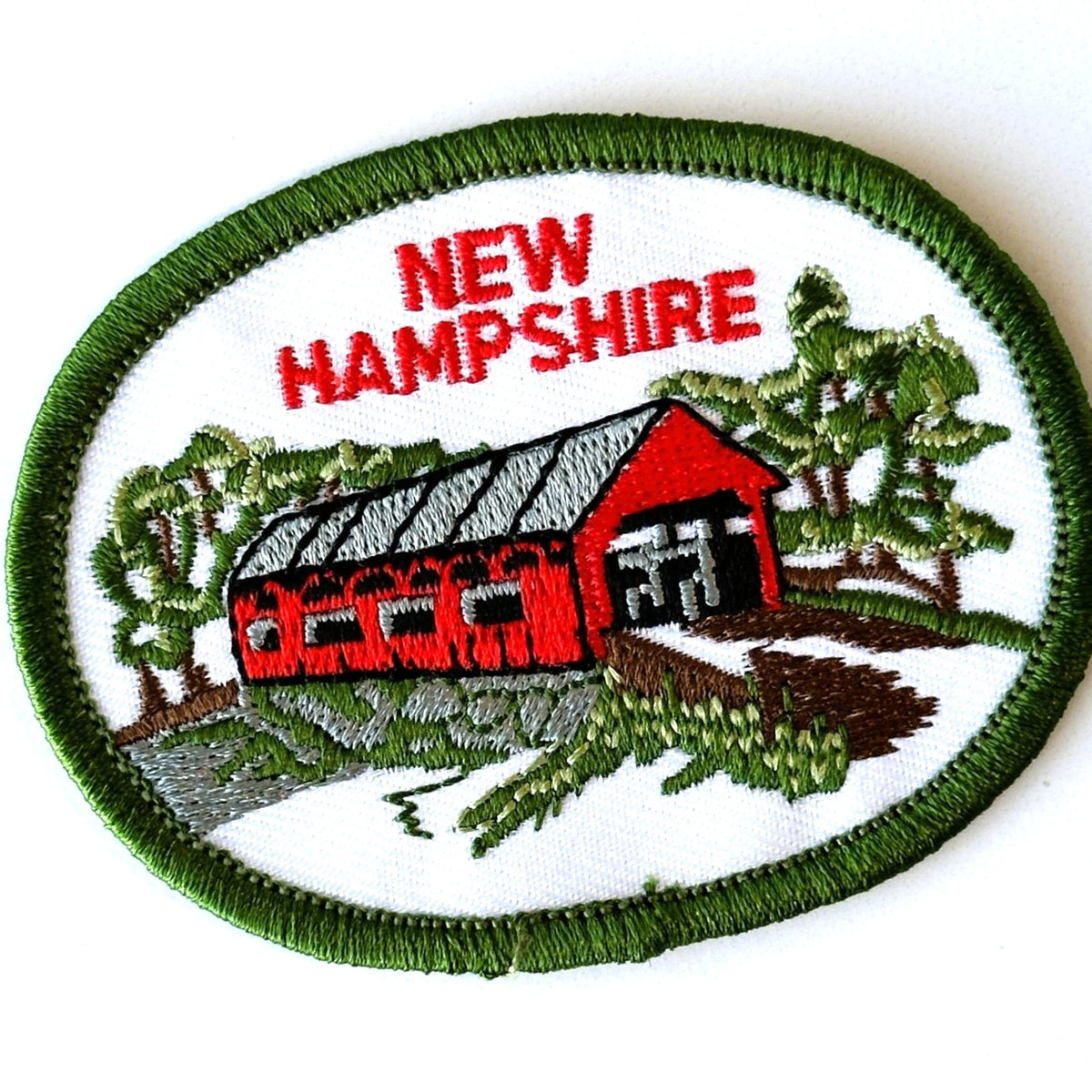 New Hampshire Red Covered Bridge Vintage Patch