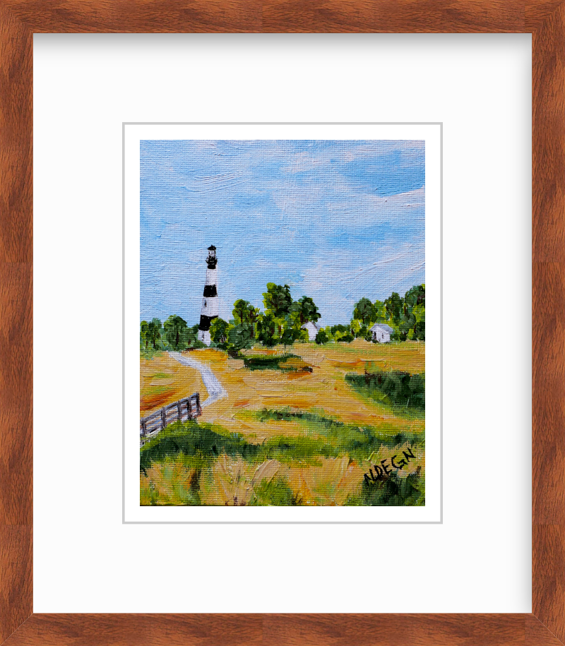 North Carolina Outer Banks Bodie Island Lighthouse Painting Giclee Art Print