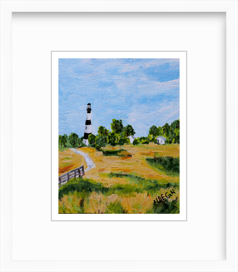 North Carolina Outer Banks Bodie Island Lighthouse Painting Giclee Art Print
