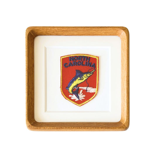 North Carolina Fishing Vintage Framed Travel Patch