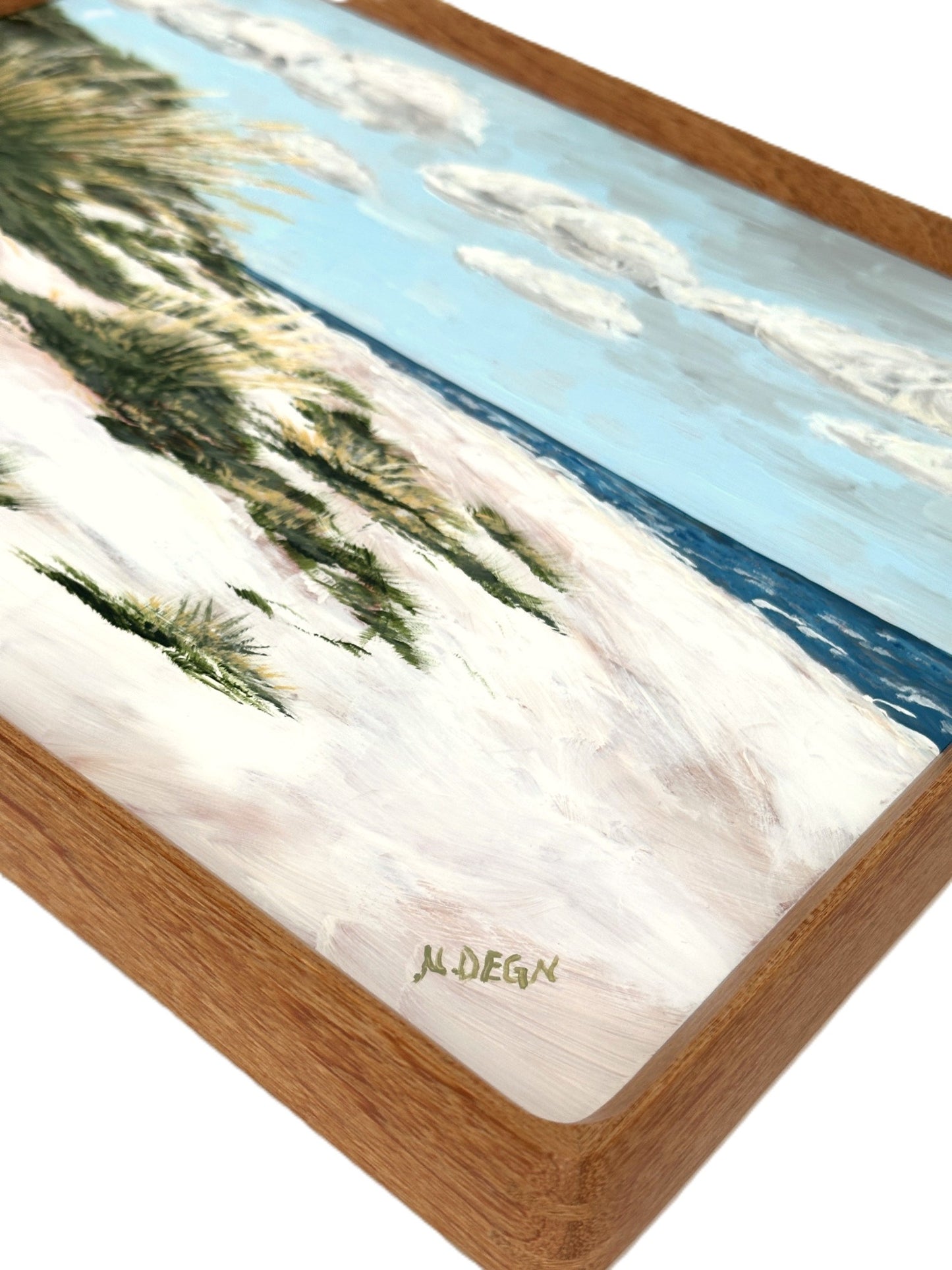 North Carolina Outer Banks Beach Dunes Original Painting on Panel Solid Wood Framed 11x14 inches
