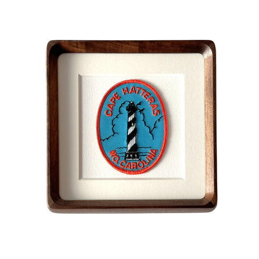 North Carolina Outer Banks Cape Hatteras Lighthouse Framed Vintage Travel Patch