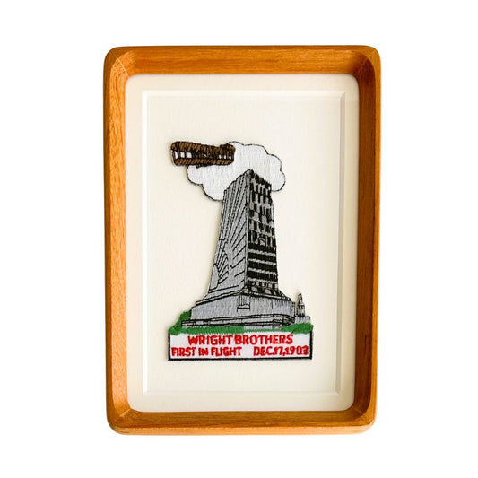 North Carolina Outer Banks Wright Brothers Monument Vintage Framed Travel Patch