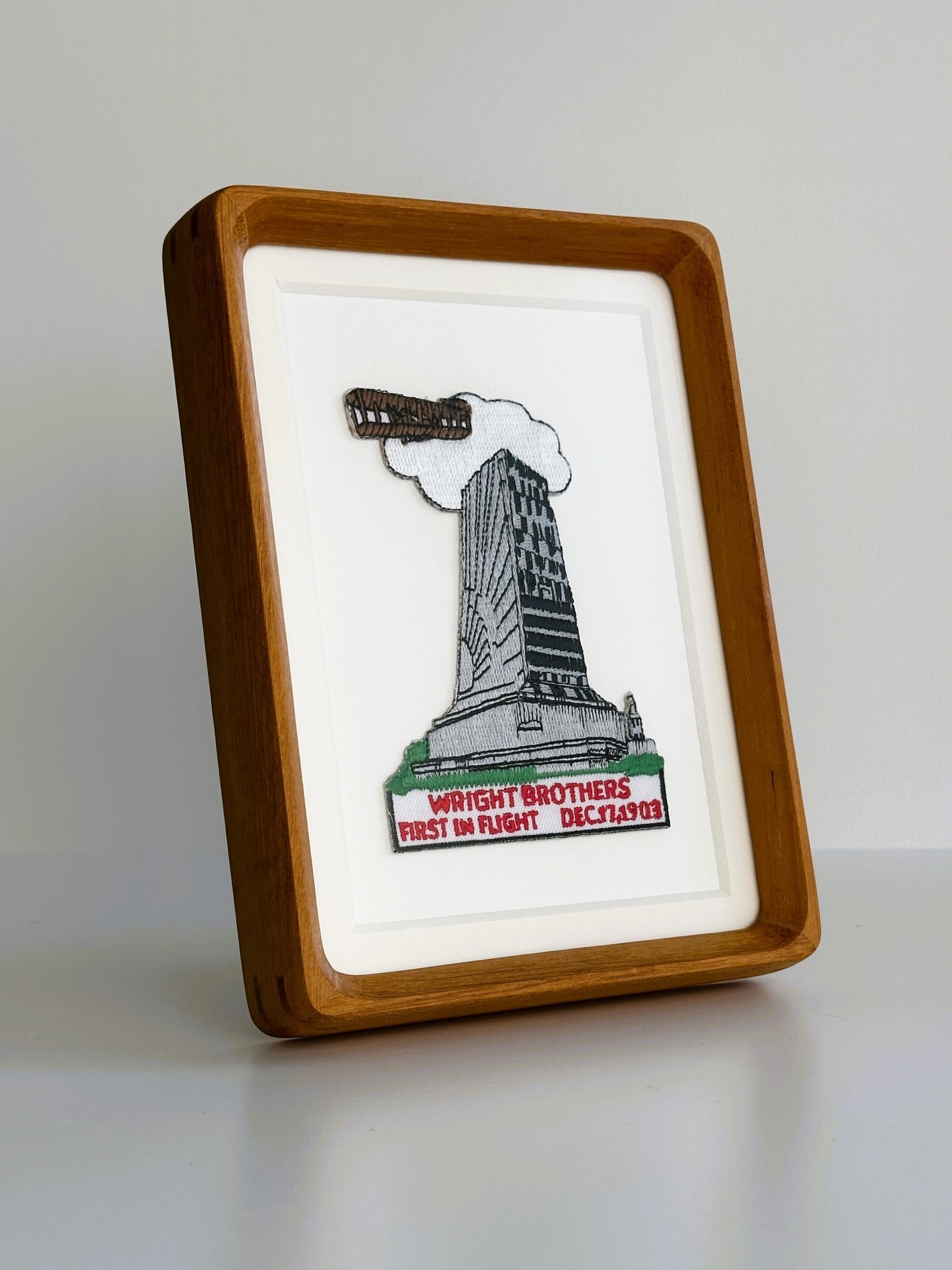 North Carolina Outer Banks Wright Brothers Monument Vintage Framed Travel Patch