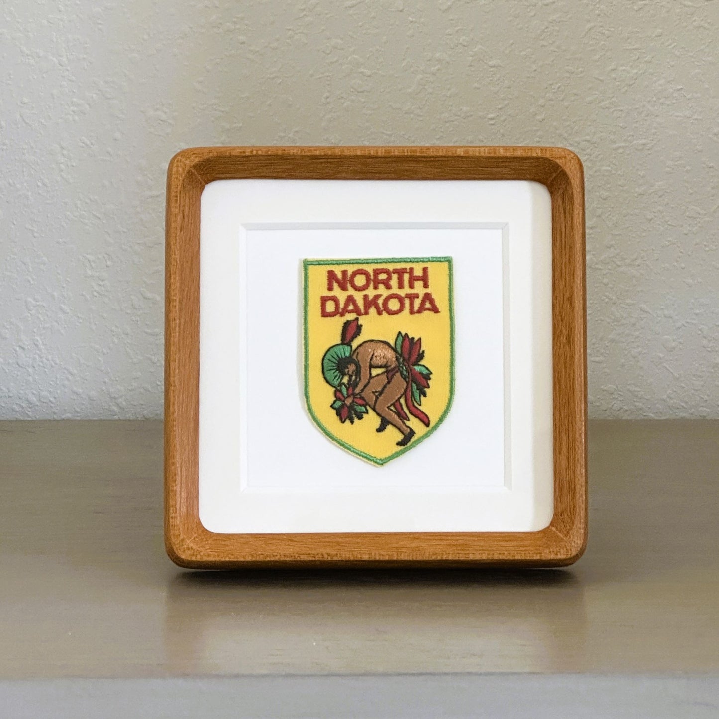 North Dakota Native American Vintage Framed Travel Patch
