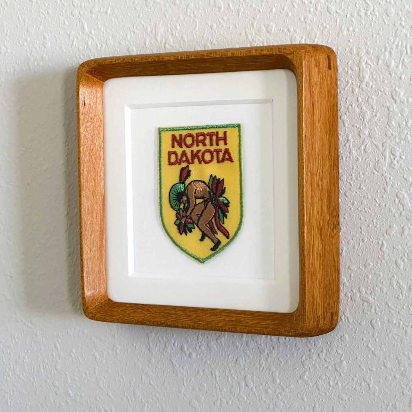 North Dakota Native American Vintage Framed Travel Patch