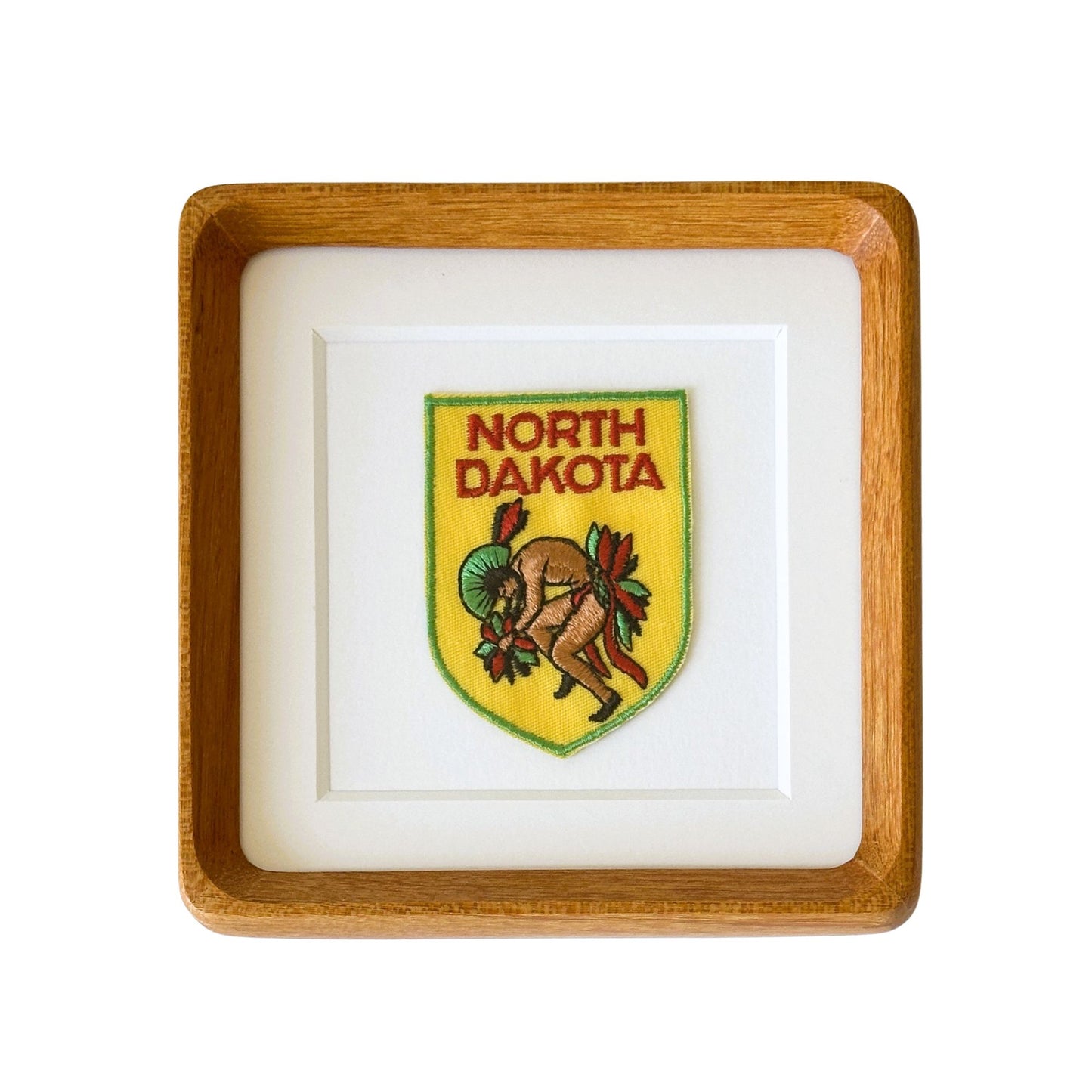 North Dakota Native American Vintage Framed Travel Patch