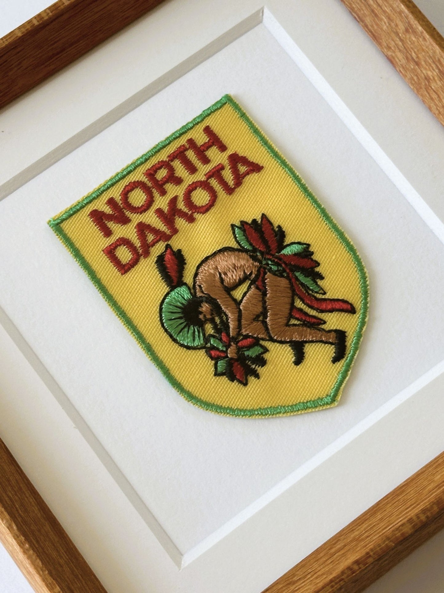 North Dakota Native American Vintage Framed Travel Patch