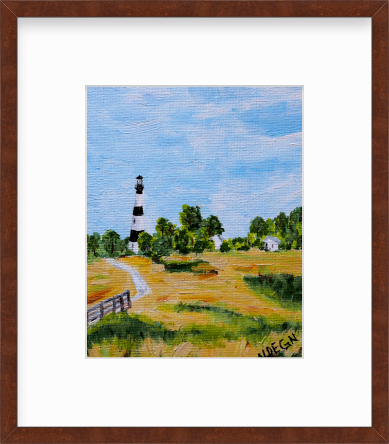 North Carolina Outer Banks Bodie Island Lighthouse Painting Giclee Art Print