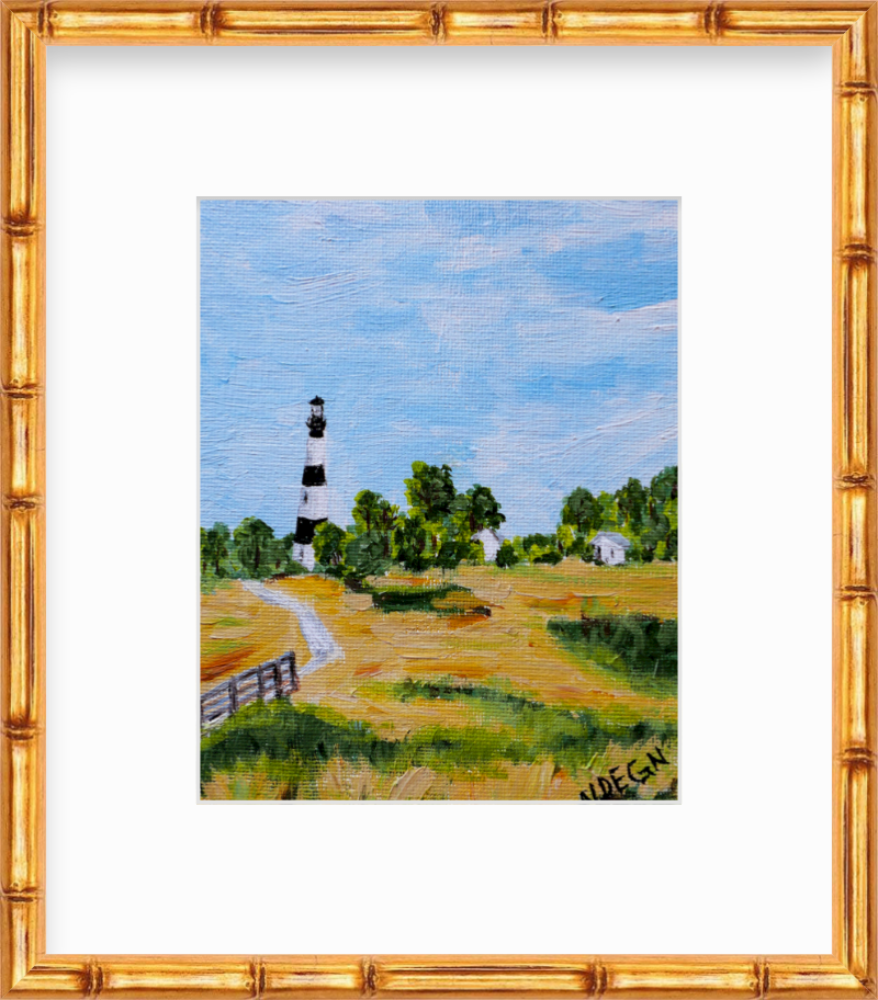 North Carolina Outer Banks Bodie Island Lighthouse Painting Giclee Art Print