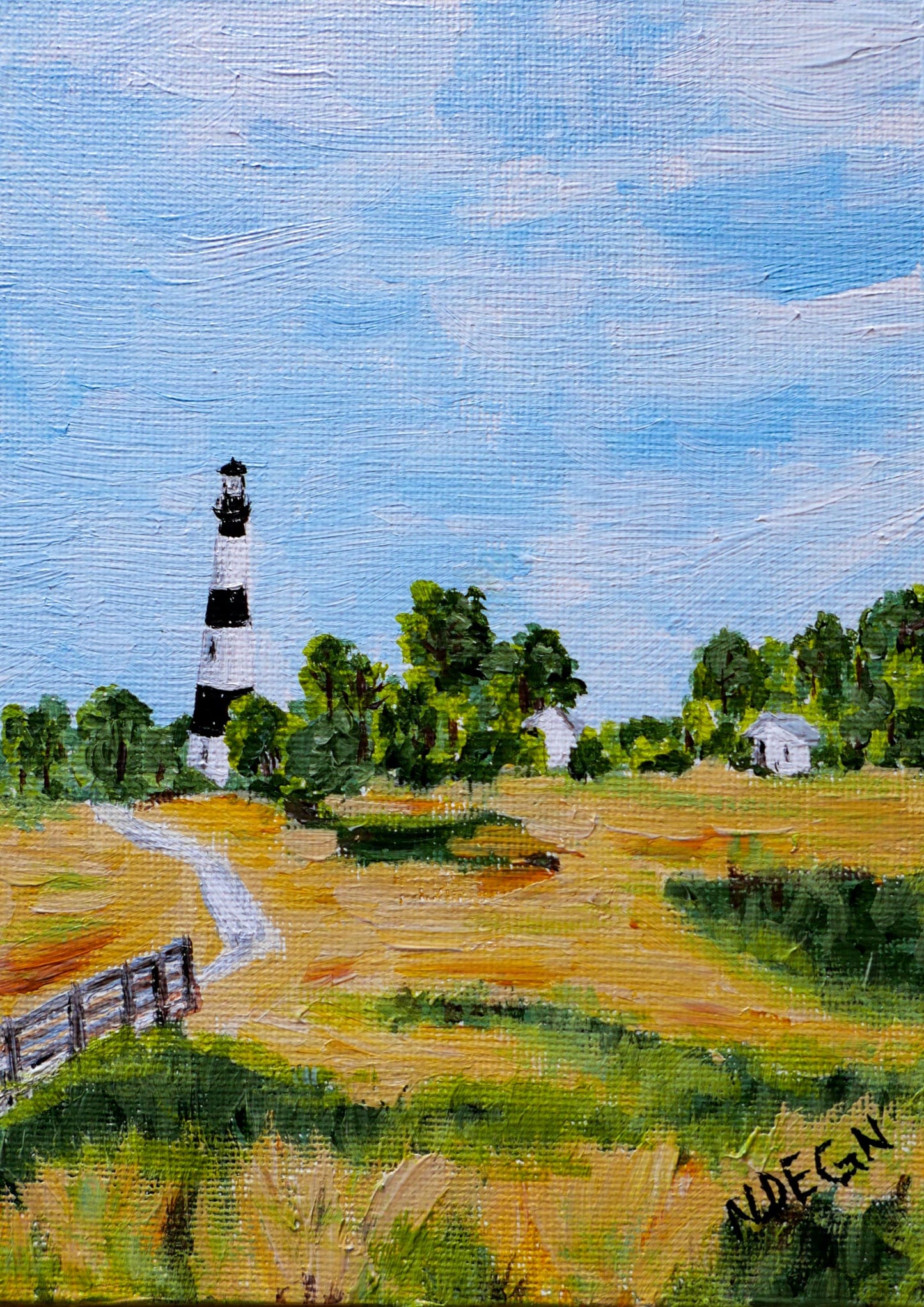 North Carolina Outer Banks Bodie Island Lighthouse Painting Giclee Art Print