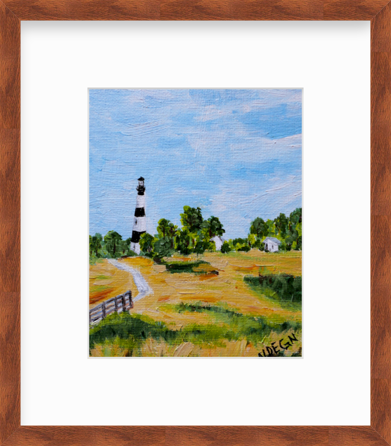 North Carolina Outer Banks Bodie Island Lighthouse Painting Giclee Art Print