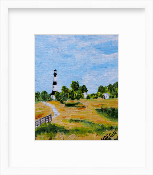 North Carolina Outer Banks Bodie Island Lighthouse Painting Giclee Art Print