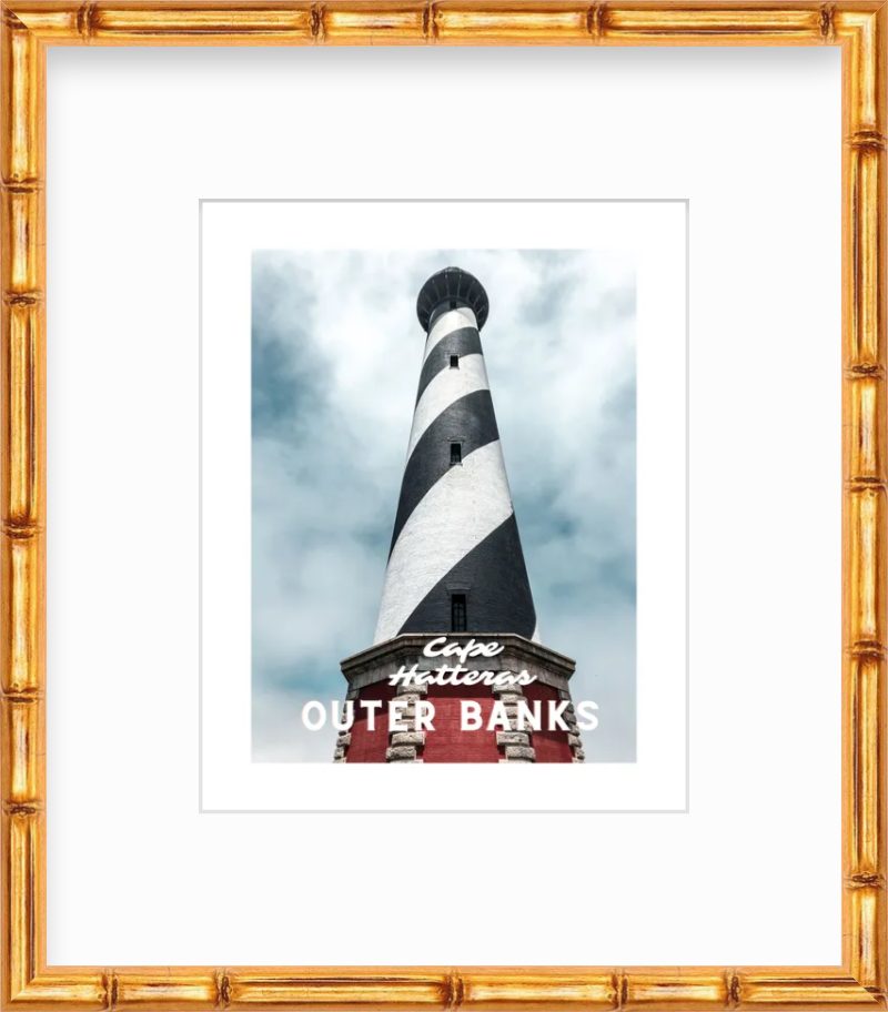 North Carolina Outer Banks Cape Hatteras Lighthouse Upward View Giclee Travel Print