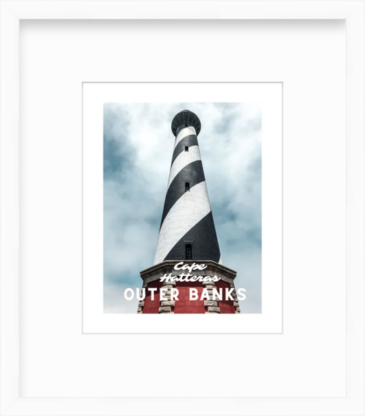 North Carolina Outer Banks Cape Hatteras Lighthouse Upward View Giclee Travel Print