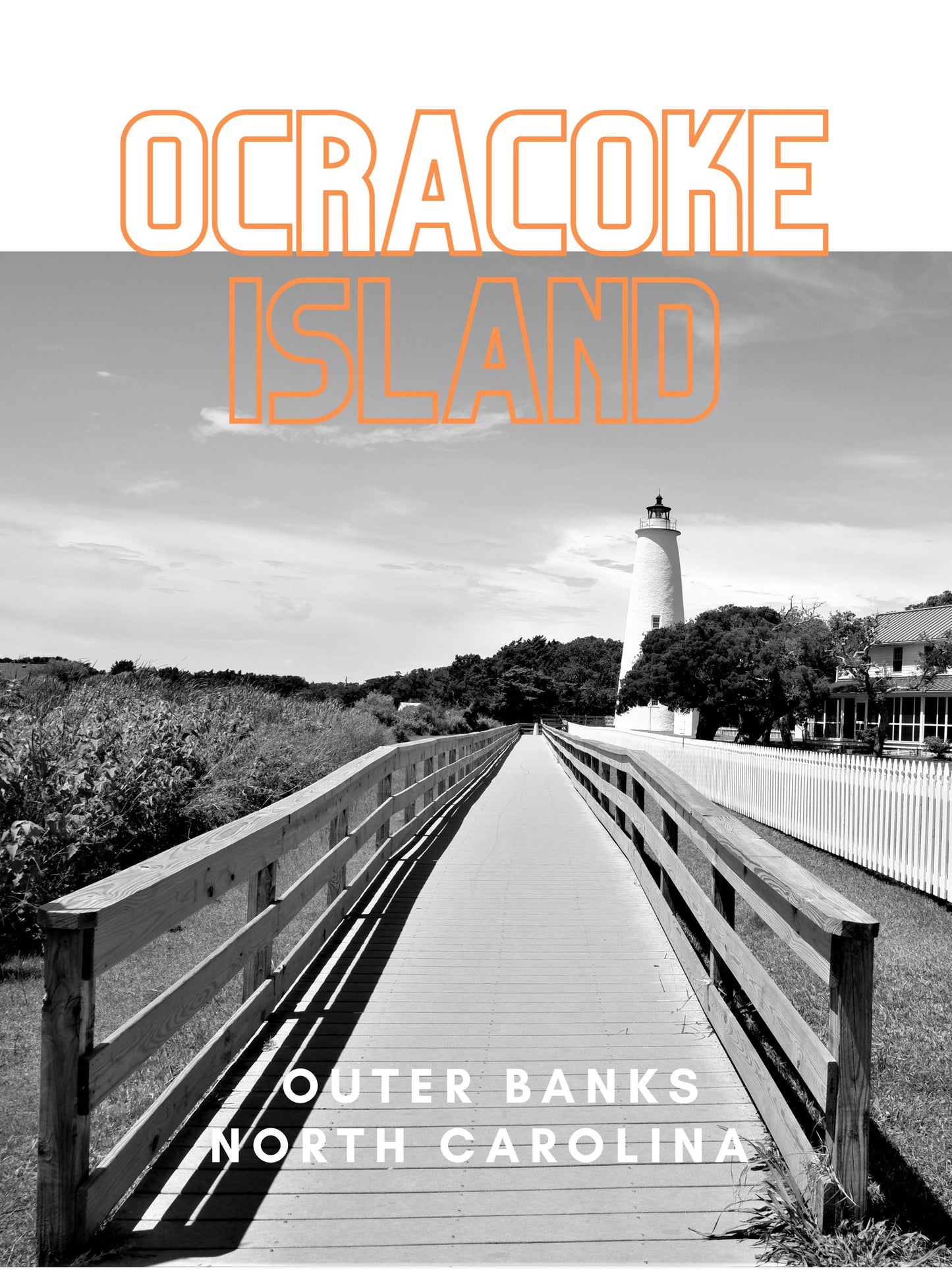 North Carolina Outer Banks Ocracoke Island Lighthouse Giclee Travel Print