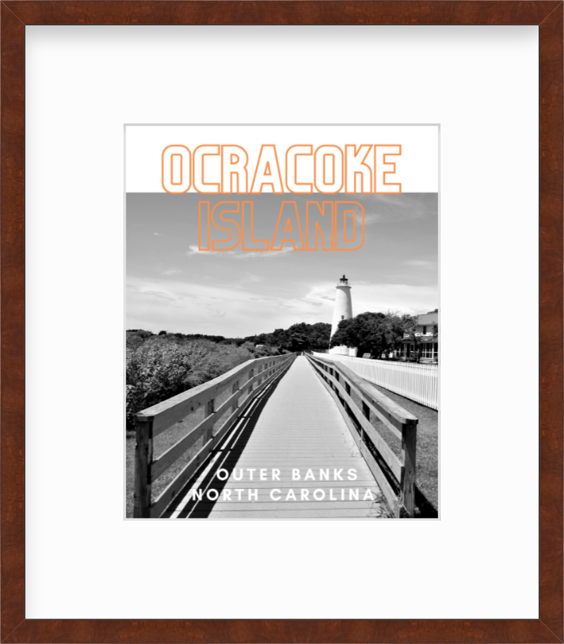 North Carolina Outer Banks Ocracoke Island Lighthouse Giclee Travel Print