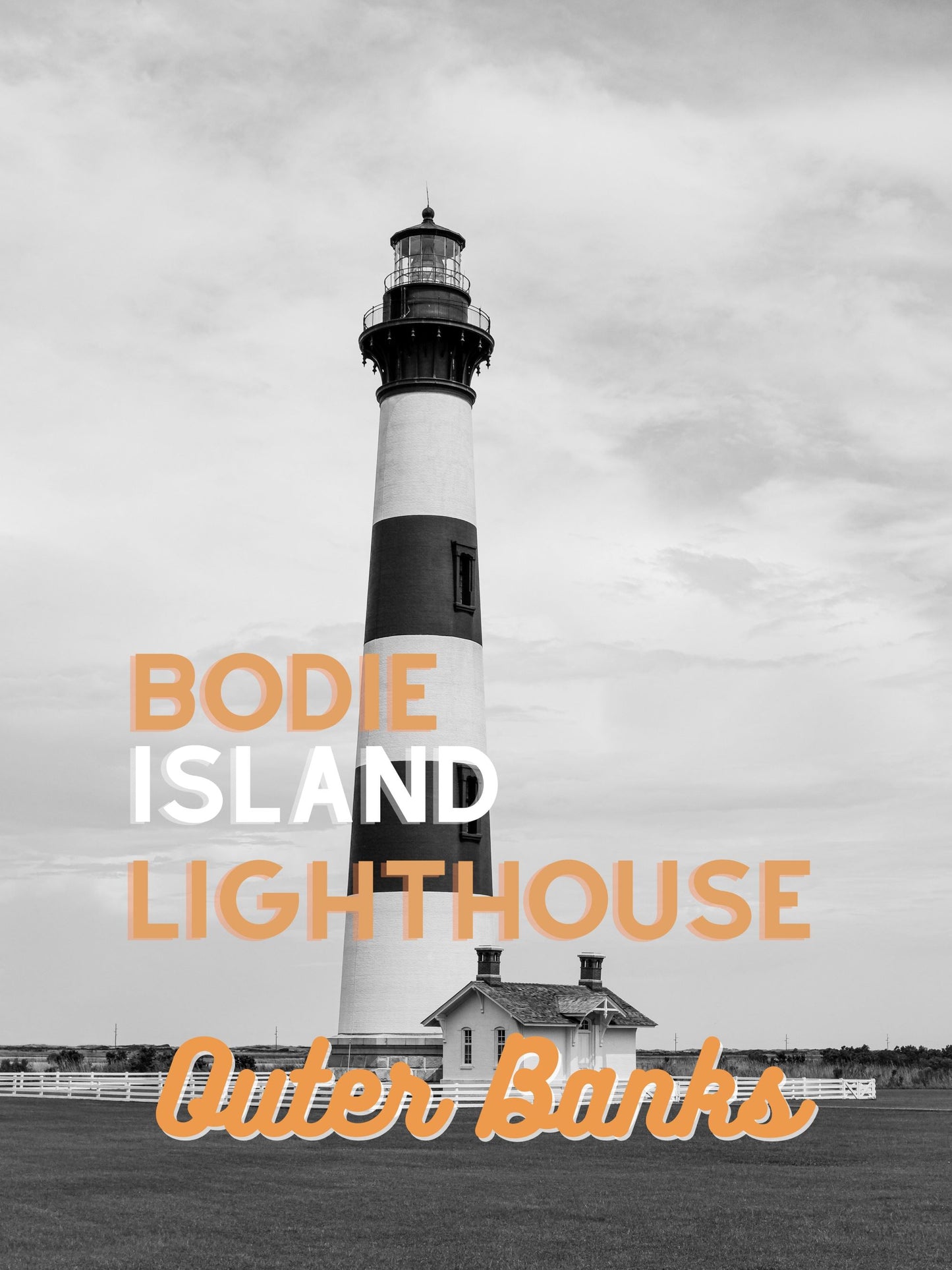North Carolina Outer Banks Bodie Island Lighthouse Giclee Travel Print