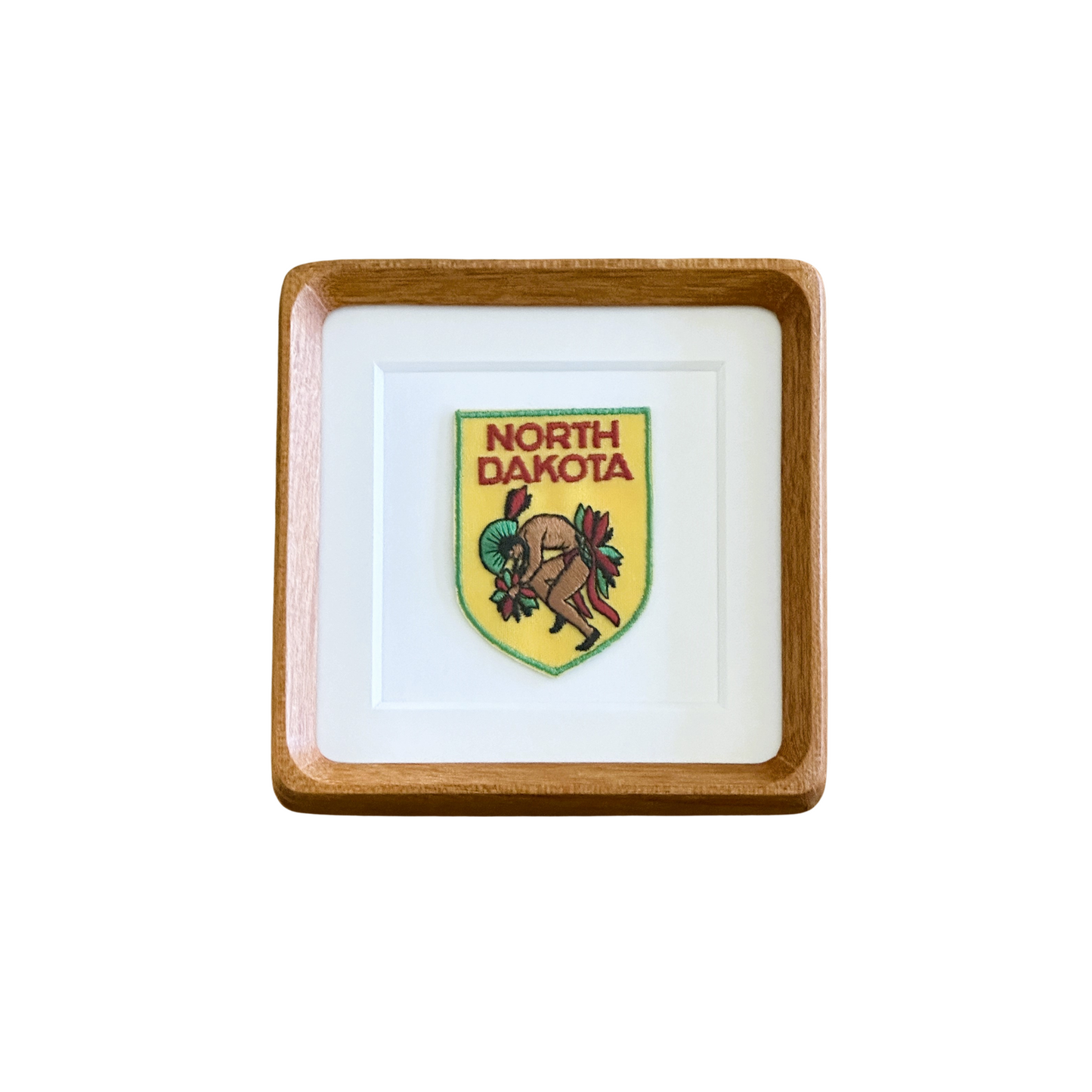 North Dakota Native American Vintage Framed Travel Patch