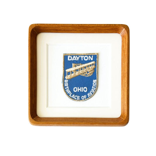Ohio Dayton Birthplace of Aviation Vintage Patch Wood Framed