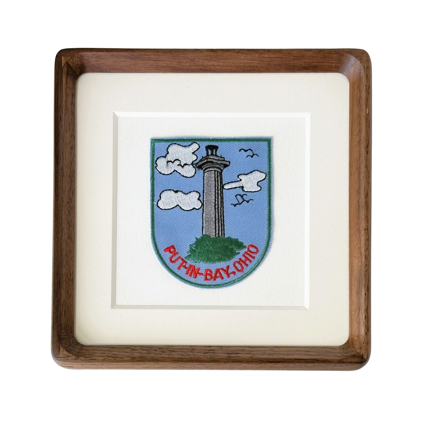 Ohio Put-in-Bay South Bass Island Vintage Patch Wood Framed