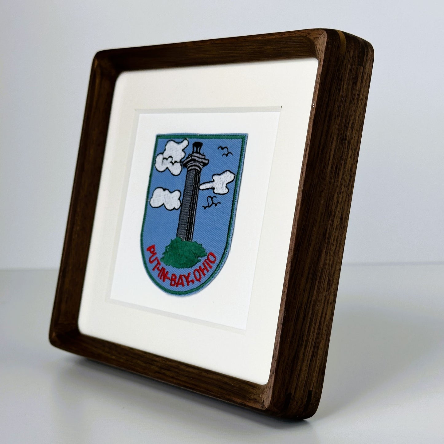 Ohio Put-in-Bay South Bass Island Vintage Patch Wood Framed