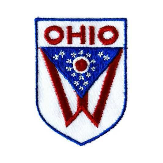 Ohio State Flag Red White and Blue Vintage Patch