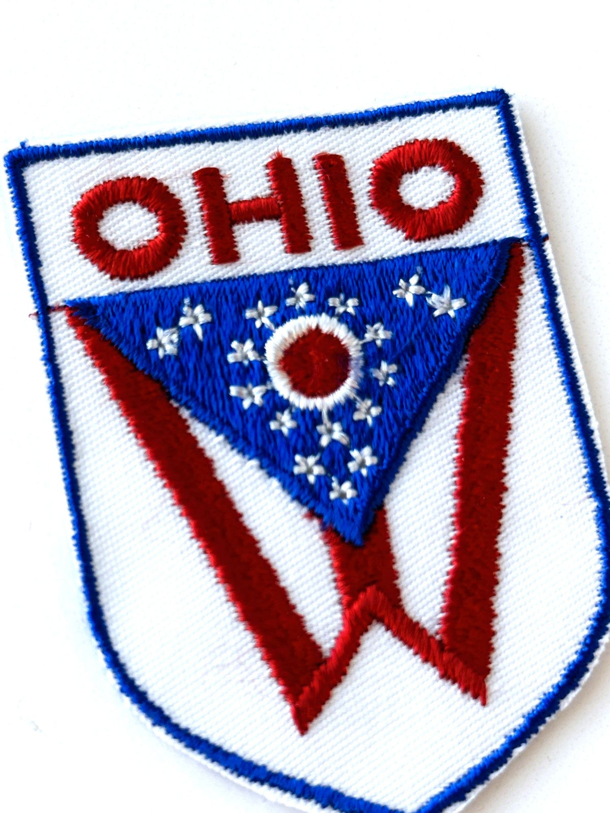 Ohio State Flag Red White and Blue Vintage Patch