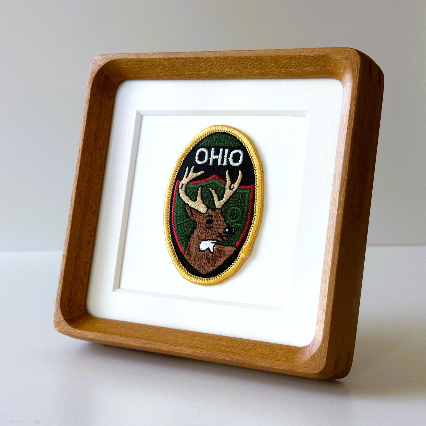Ohio Buck Vintage Patch Wood Framed