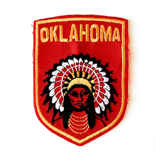Oklahoma Native American Red Vintage Patch