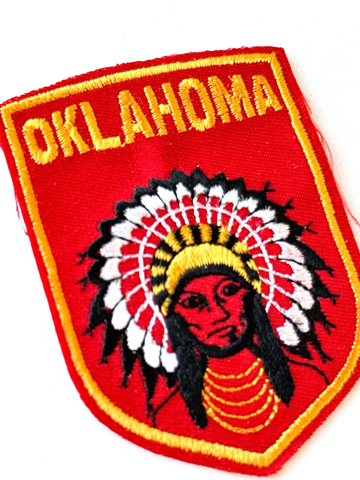 Oklahoma Native American Red Vintage Patch